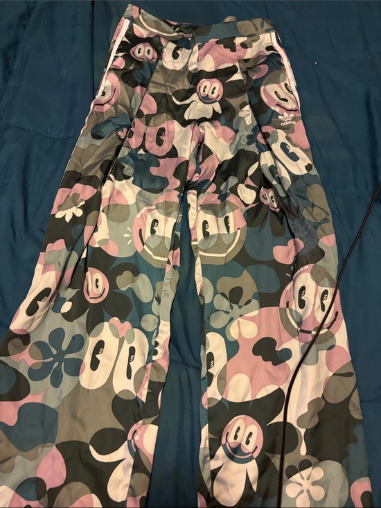 adidas Originals Pants - adidas Originals Pink, Blue & Gray Camo Character Jumpsuit Trousers